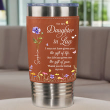 Load image into Gallery viewer, Personalized Leather Tumbler Custom Name Gift for Daughter-In-Law
