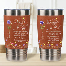 Load image into Gallery viewer, Personalized Leather Tumbler Custom Name Gift for Daughter-In-Law