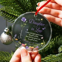 Load image into Gallery viewer, Personalized Glass Circle Ornament Gift for Daughter-in-Law