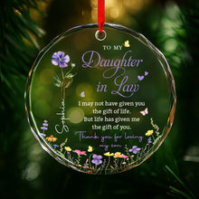 Load image into Gallery viewer, Personalized Glass Circle Ornament Gift for Daughter-in-Law