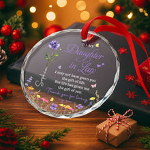 Load image into Gallery viewer, Personalized Glass Circle Ornament Gift for Daughter-in-Law