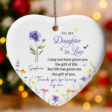 Load image into Gallery viewer, Personalized Heart-Shaped Ceramic Ornament Custom Gift for Daughter-in-Law