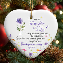 Load image into Gallery viewer, Personalized Heart-Shaped Ceramic Ornament Custom Gift for Daughter-in-Law