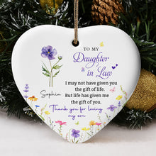 Load image into Gallery viewer, Personalized Heart-Shaped Ceramic Ornament Custom Gift for Daughter-in-Law