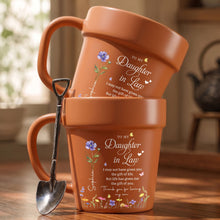 Load image into Gallery viewer, Personalized Ceramic Mug Plant Pot Custom Birth Month Flowers Gift for Daughter-in-Law