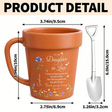 Load image into Gallery viewer, Personalized Ceramic Mug Plant Pot Custom Birth Month Flowers Gift for Daughter-in-Law
