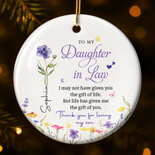 Load image into Gallery viewer, Personalized Birth Month Flower Ceramic Ornament Gift for Daughter-in-Law