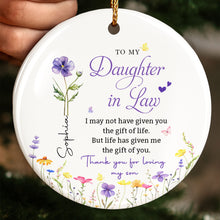 Load image into Gallery viewer, Personalized Birth Month Flower Ceramic Ornament Gift for Daughter-in-Law