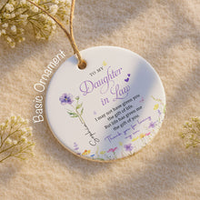 Load image into Gallery viewer, Personalized Birth Month Flower Ceramic Ornament Gift for Daughter-in-Law