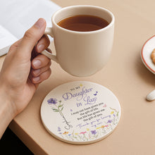 Load image into Gallery viewer, Personalized Birth Month Flower Ceramic Coaster Gift for Daughter-in-Law
