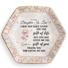 Load image into Gallery viewer, Personalized Ceramic Jewelry Dish Custom Name Hexagon Gift for Daughter-in-Law