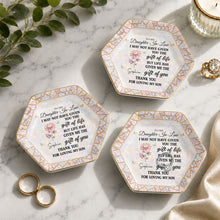 Load image into Gallery viewer, Personalized Ceramic Jewelry Dish Custom Name Hexagon Gift for Daughter-in-Law