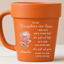 Load image into Gallery viewer, Personalized Plant Pot Ceramic Mug Unique Gift for Daughter-in-Law
