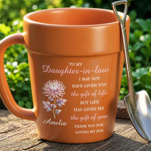 Load image into Gallery viewer, Personalized Plant Pot Ceramic Mug Unique Gift for Daughter-in-Law