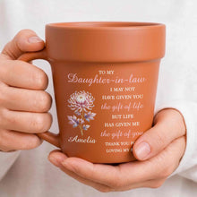 Load image into Gallery viewer, Personalized Plant Pot Ceramic Mug Unique Gift for Daughter-in-Law