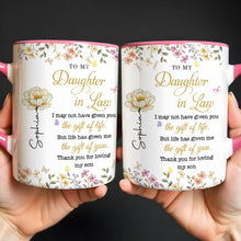 Load image into Gallery viewer, Personalized Accent Mug Custom Birth Month Flowers Gift for Daughter in Law