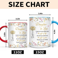 Load image into Gallery viewer, Personalized Accent Mug Custom Birth Month Flowers Gift for Daughter in Law