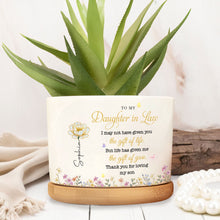 Load image into Gallery viewer, Personalized Ceramic Plant Pot Custom Birth Month Flowers Gift for Daughter-in-Law