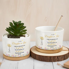 Load image into Gallery viewer, Personalized Ceramic Plant Pot Custom Birth Month Flowers Gift for Daughter-in-Law