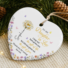 Load image into Gallery viewer, Personalized Heart-Shaped Ceramic Ornament Gift for Daughter-In-Law