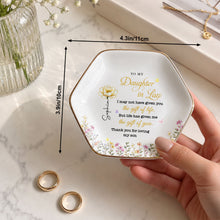 Load image into Gallery viewer, Personalized Hexagonal Jewelry Dish Custom Birth Month Flowers Gift for Daughter-In-Law