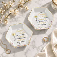 Load image into Gallery viewer, Personalized Hexagonal Jewelry Dish Custom Birth Month Flowers Gift for Daughter-In-Law