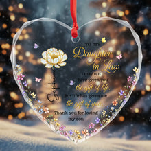 Load image into Gallery viewer, Personalized Heart Glass Ornament Custom Name Gift for Daughter-In-Law