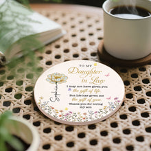 Load image into Gallery viewer, Personalized Ceramic Coaster Gift for Daughter-in-Law - Floral Design