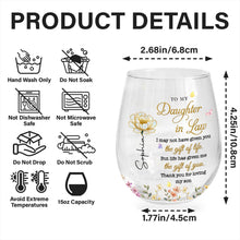 Load image into Gallery viewer, Personalized Stemless Wine Glass Custom Gift for Daughter-in-Law