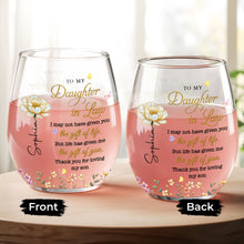 Load image into Gallery viewer, Personalized Stemless Wine Glass Custom Gift for Daughter-in-Law