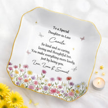 Load image into Gallery viewer, Personalized Lace Square Jewelry Dish Custom Gift for Daughter-in-Law