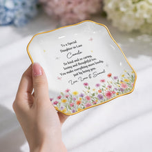 Load image into Gallery viewer, Personalized Lace Square Jewelry Dish Custom Gift for Daughter-in-Law