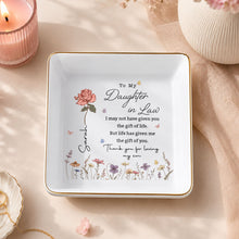 Load image into Gallery viewer, Personalized Jewelry Dish Custom Floral Gift for Daughter-in-Law