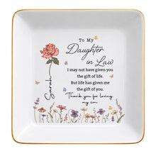 Load image into Gallery viewer, Personalized Jewelry Dish Custom Floral Gift for Daughter-in-Law