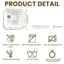 Load image into Gallery viewer, Personalized Lace Jewelry Dish with Birth Month Flowers Gift for Daughter-in-Law