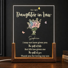 Load image into Gallery viewer, Personalized Acrylic Night Light Custom Floral Gift for Daughter In Law
