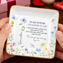 Load image into Gallery viewer, Personalized Square Ceramic Jewelry Dish Gift for Future Daughter-in-Law