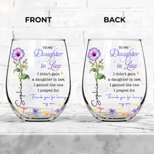 Load image into Gallery viewer, Personalized Stemless Wine Glass Custom Gift for Daughter-in-Law