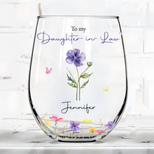 Load image into Gallery viewer, Personalized Stemless Wine Glass Custom Name Gift for Daughter-in-Law