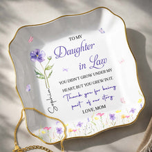Load image into Gallery viewer, Personalized Lace Jewelry Dish Custom Name Gift for Daughter-In-Law