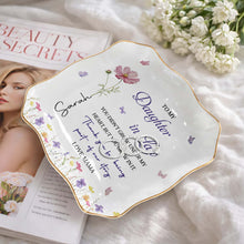 Load image into Gallery viewer, Personalized Lace Jewelry Dish Custom Name Gift for Daughter-In-Law