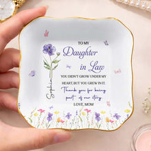 Load image into Gallery viewer, Personalized Lace Jewelry Dish Custom Name Gift for Daughter-In-Law