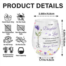 Load image into Gallery viewer, Personalized Stemless Wine Glass Custom Name Gift for Daughter-in-Law