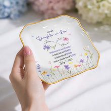 Load image into Gallery viewer, Personalized Lace Square Jewelry Dish Custom Name Gift for Daughter-in-Law