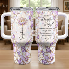 Load image into Gallery viewer, Personalized 40oz Tumbler with Birth Month Flower Gift for Daughter-in-Law