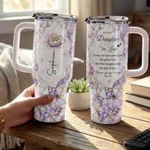 Load image into Gallery viewer, Personalized 40oz Tumbler with Birth Month Flower Gift for Daughter-in-Law