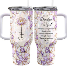 Load image into Gallery viewer, Personalized 40oz Tumbler with Birth Month Flower Gift for Daughter-in-Law