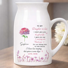 Load image into Gallery viewer, Personalized Ceramic Flower Vase Custom Gift for Daughter-in-Law
