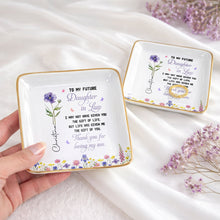 Load image into Gallery viewer, Personalized Ceramic Jewelry Dish Birth Month Flower Gift for Future Daughter-In-Law