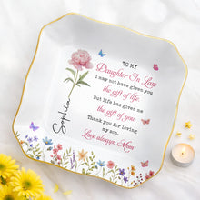 Load image into Gallery viewer, Personalized Lace Jewelry Dish Custom Name Gift for Daughter-in-Law